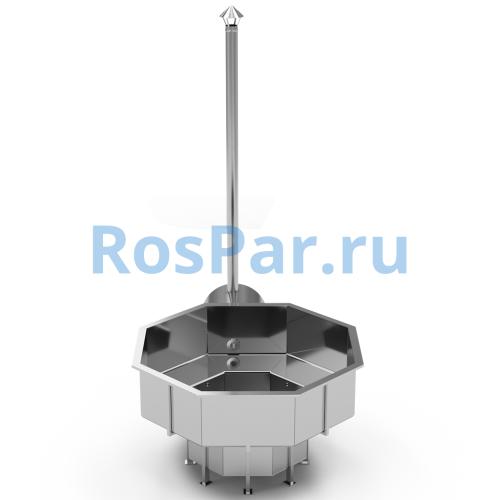 Фурако «PREMIUM terrace Октагон» из нержавеющей стали с внешней печью 2150 мм