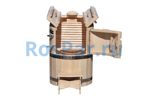 Кедровая бочка полулежачая «Профессиональная» с парогенератором «SteamLux»