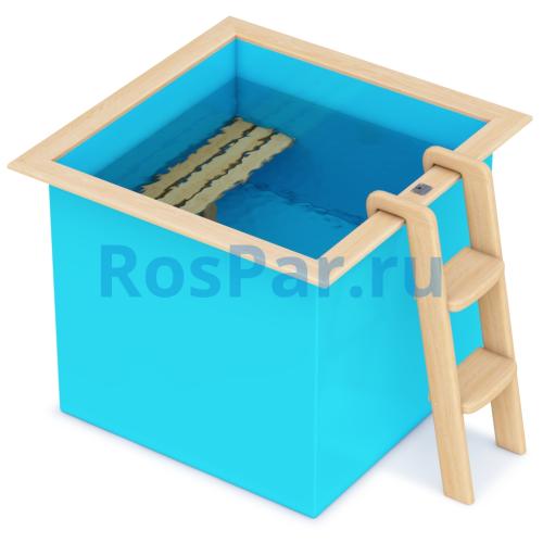 Квадратная купель «COMFORT» из полипропилена длина 1300 мм ширина 1300 мм высота 1000 мм