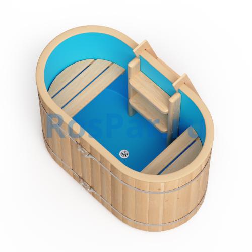 Овальная купель «ORIGINAL» с пластиковой вставкой длина 1400 мм ширина 780 мм высота 900 мм