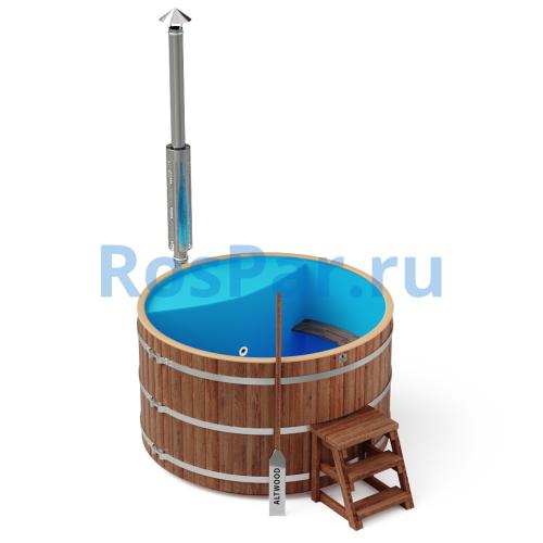 Фурако круглая «PREMIUM» из лиственницы с пластиковой вставкой с интегрированной печью 2000 мм