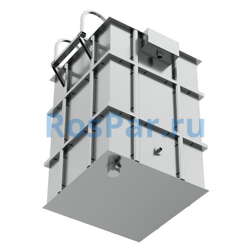 Квадратная купель «COMFORT» из нержавеющей стали длина 1000 мм ширина 1000 мм высота 1150 мм