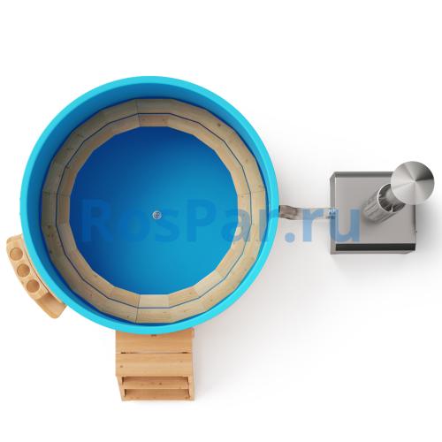 Фурако круглая «COMFORT» из лиственницы с пластиковой вставкой с внешней печью с газовой горелкой 2000 мм