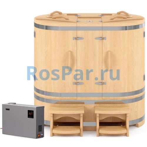 Кедровая бочка двухместная «Профессиональная» с парогенератором «SteamLux»
