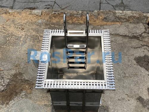 Прямоугольная купель «COMFORT» из нержавеющей стали длина 1400 мм ширина 800 мм высота 1150 мм