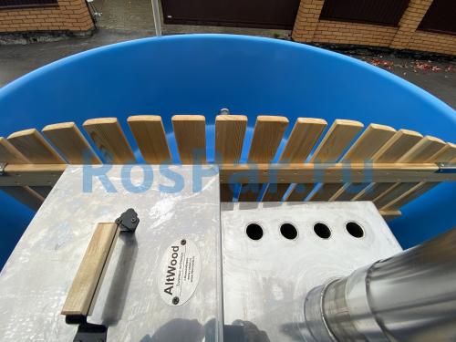 Фурако круглая «PREMIUM» из лиственницы с термопластиковой вставкой со встроенной печью 2000 мм