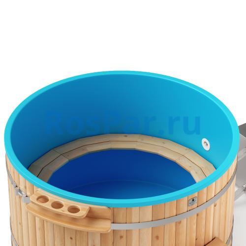 Фурако круглая «COMFORT» из лиственницы с пластиковой вставкой с внешней печью с газовой горелкой 2000 мм