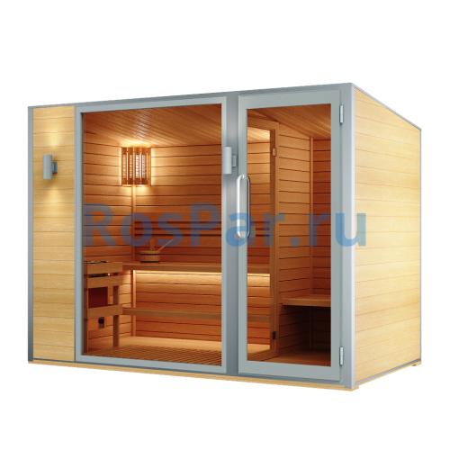 Уличная модульная четырехместная сауна с предбанником «PREMIUM» с электрической печью