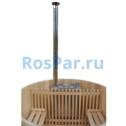 Фурако круглая «PREMIUM» из кедра со встроенной печью 1700 мм