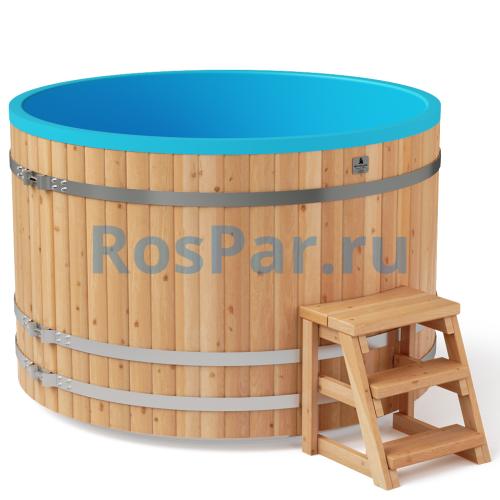 Круглая купель «COMFORT» из лиственницы с термопластиковой вставкой диаметр 1700 мм
