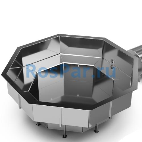 Фурако «PREMIUM terrace Октагон» из нержавеющей стали с внешней печью 2350 мм