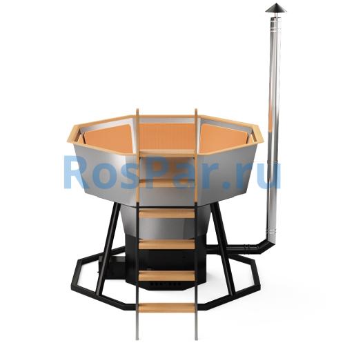 Банный чан «PREMIUM NEO BLACK» на подставке с печью 1750 мм