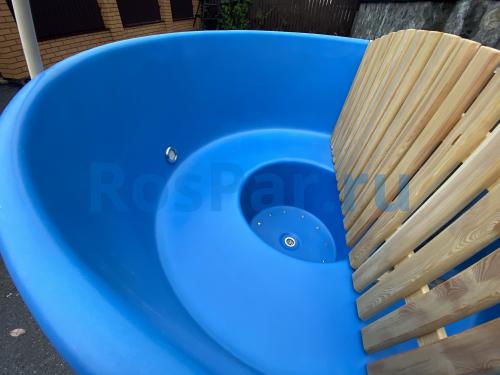 Фурако круглая «PREMIUM» из лиственницы с термопластиковой вставкой со встроенной печью 1700 мм