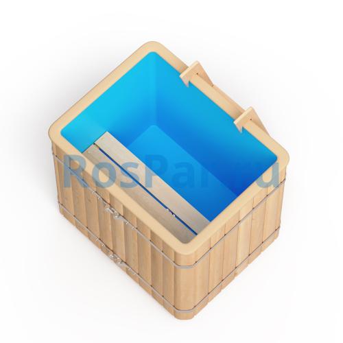 Прямоугольная купель «ORIGINAL» с пластиковой вставкой длина 1000 мм ширина 780 мм высота 900 мм