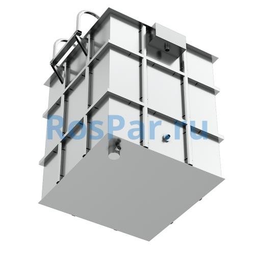 Квадратная купель «COMFORT» из нержавеющей стали длина 1200 мм ширина 1200 мм высота 1150 мм