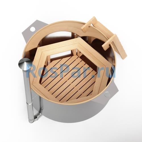 Банный чан КРУГЛЫЙ «Сибирский знахарь» диаметр 1900 мм высота 1250 мм, глубина чаши 850 мм