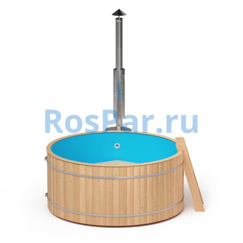 Фурако круглая «ORIGINAL» из сосны с пластиковой вставкой с внешней печью 2000 мм