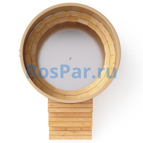 Фурако круглая «PREMIUM» из лиственницы с вставкой из нержавеющей стали с электроподогревом 2000 мм