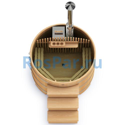 Фурако круглая «PREMIUM» из кедра со встроенной печью 1700 мм