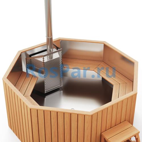 Фурако «COMFORT Октагон» из нержавеющей стали с интегрированной печью 2000 мм