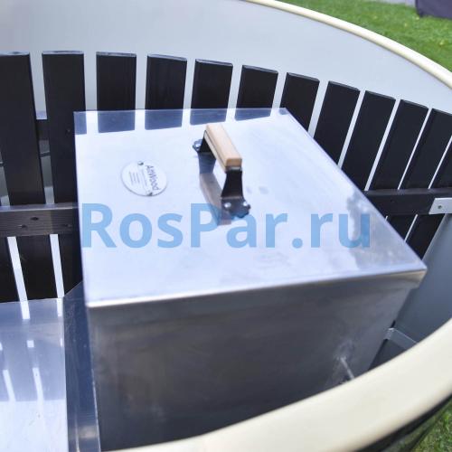 Фурако круглая «COMFORT» из лиственницы с пластиковой вставкой со встроенной печью 2000 мм