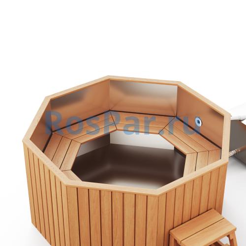 Фурако «COMFORT Октагон» из нержавеющей стали с внешней печью 1700 мм