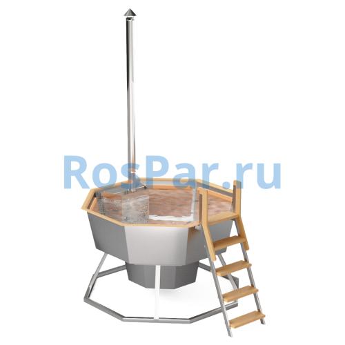 Банный чан «PREMIUM NEO STEEL» на подставке со встроенной печью 1750 мм