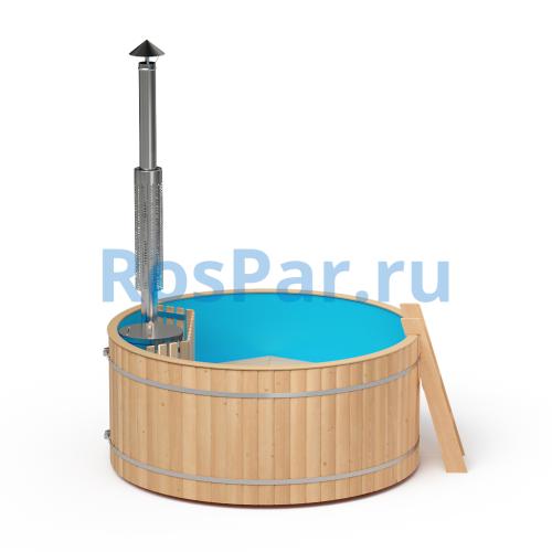 Фурако круглая «ORIGINAL» из лиственницы с пластиковой вставкой со встроенной печью 2000 мм
