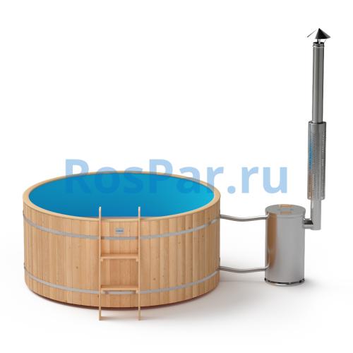 Фурако круглая «ORIGINAL» из сосны с пластиковой вставкой с внешней печью 2000 мм