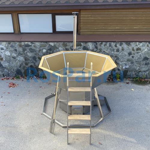 Банный чан «PREMIUM NEO STEEL» на подставке со встроенной печью 2150 мм