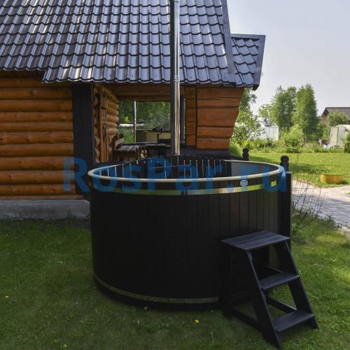 Фурако круглая «COMFORT» из лиственницы с пластиковой вставкой со встроенной печью 2000 мм