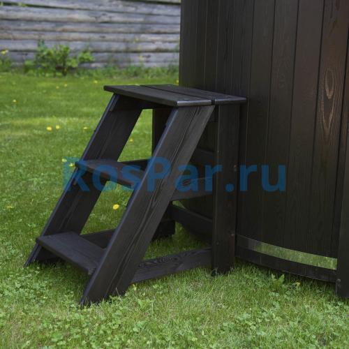 Фурако круглая «COMFORT» из лиственницы с пластиковой вставкой со встроенной печью 2000 мм