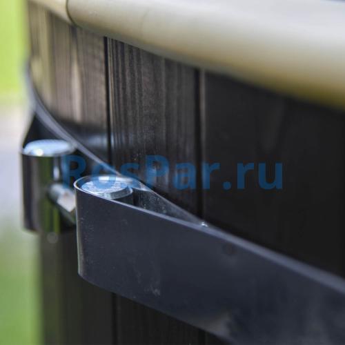 Фурако круглая «COMFORT» из лиственницы с пластиковой вставкой со встроенной печью 2000 мм