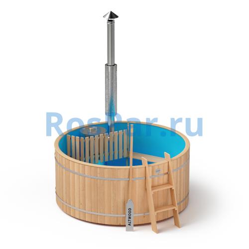 Фурако круглая «ORIGINAL» из лиственницы с пластиковой вставкой со встроенной печью 2000 мм