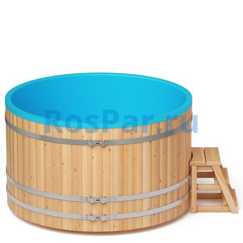 Круглая купель «COMFORT» из лиственницы с термопластиковой вставкой диаметр 2000 мм