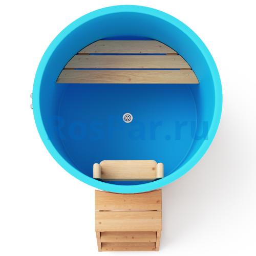 Круглая купель «COMFORT» из лиственницы с пластиковой вставкой диаметр 1200 мм высота 1150 мм