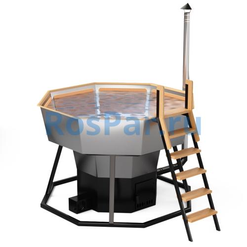 Банный чан «PREMIUM NEO BLACK» на подставке с печью 2350 мм