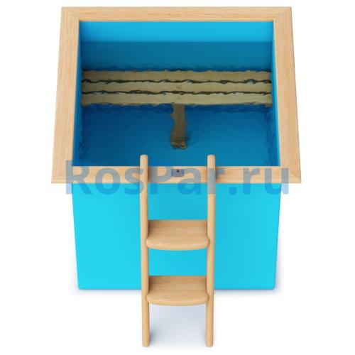 Квадратная купель «COMFORT» из полипропилена длина 1300 мм ширина 1300 мм высота 1000 мм