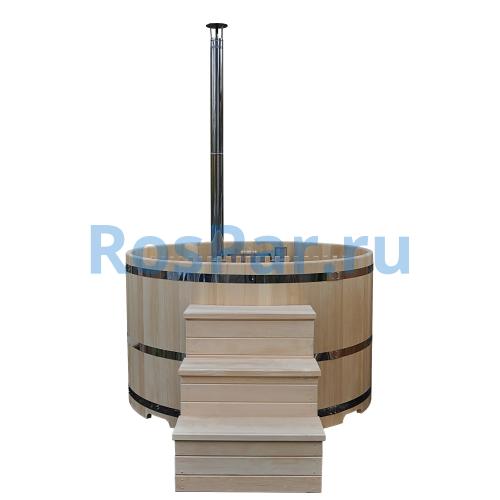 Фурако круглая «PREMIUM» из кедра со встроенной печью 1700 мм