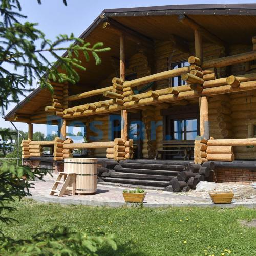 Овальная купель «PREMIUM» из лиственницы с вставкой из нержавеющей стали длина 1200 мм