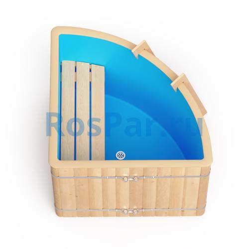 Угловая купель «ORIGINAL» с пластиковой вставкой длина 1100 мм ширина 1100 мм высота 900 мм