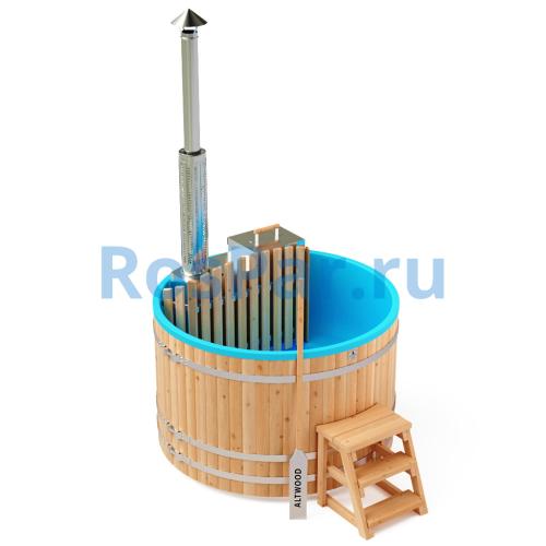 Фурако круглая «PREMIUM» из лиственницы с термопластиковой вставкой со встроенной печью 1700 мм