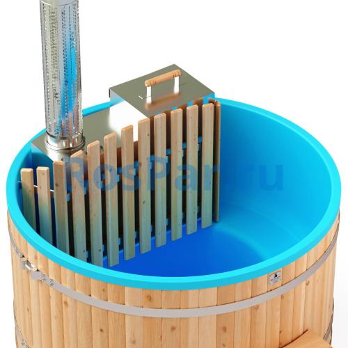 Фурако круглая «PREMIUM» из лиственницы с термопластиковой вставкой со встроенной печью 1700 мм