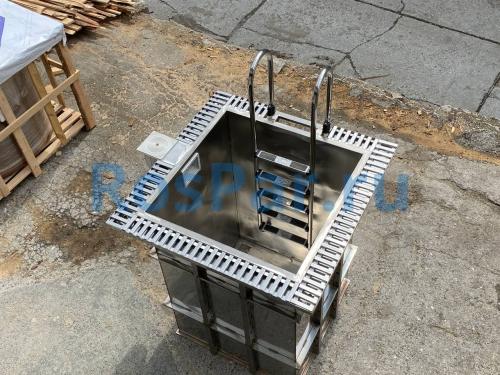 Прямоугольная купель «COMFORT» из нержавеющей стали длина 1500 мм ширина 1000 мм высота 1150 мм