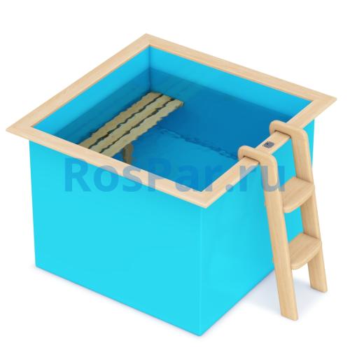 Квадратная купель «COMFORT» из полипропилена длина 1500 мм ширина 1500 мм высота 1000 мм