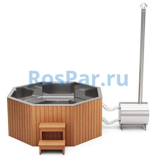 Фурако «PREMIUM Октагон» из нержавеющей стали с внешней печью 2350 мм