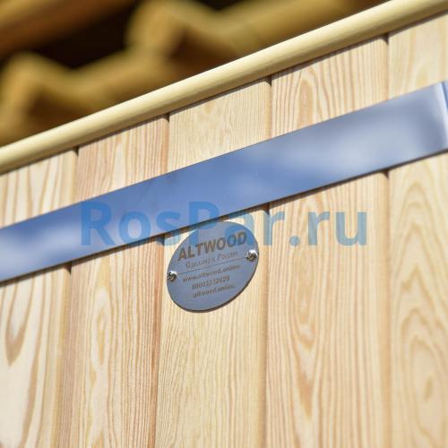 Прямоугольная купель «PREMIUM» из лиственницы с вставкой из нержавеющей стали длина 1200 мм ширина 780 мм высота 1150 мм