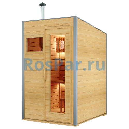 Уличная модульная двухместная сауна «COMFORT» с дровяной печью