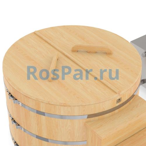 Фурако круглая «PREMIUM» из кедра с внешней печью с газовой горелкой 1700 мм