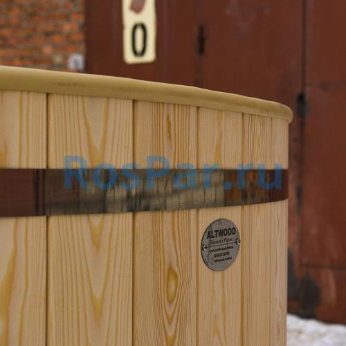 Фурако круглая «COMFORT» из лиственницы с пластиковой вставкой с внешней печью с газовой горелкой 1700 мм